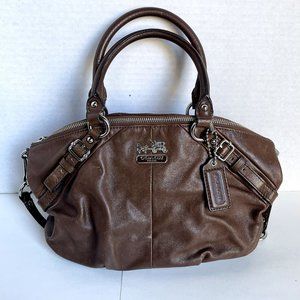 Coach Poppy Madison chocolate brown leather handbag purse